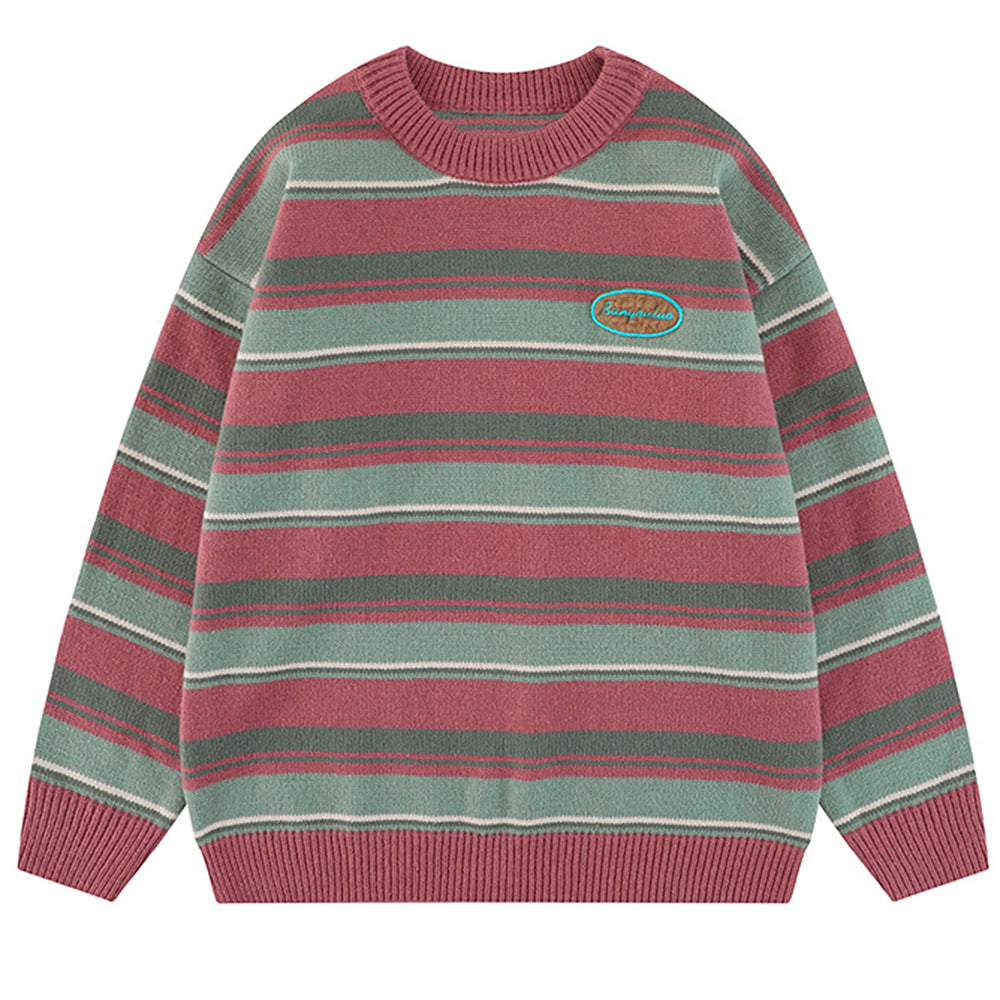 red and green striped sweater boogze clothing