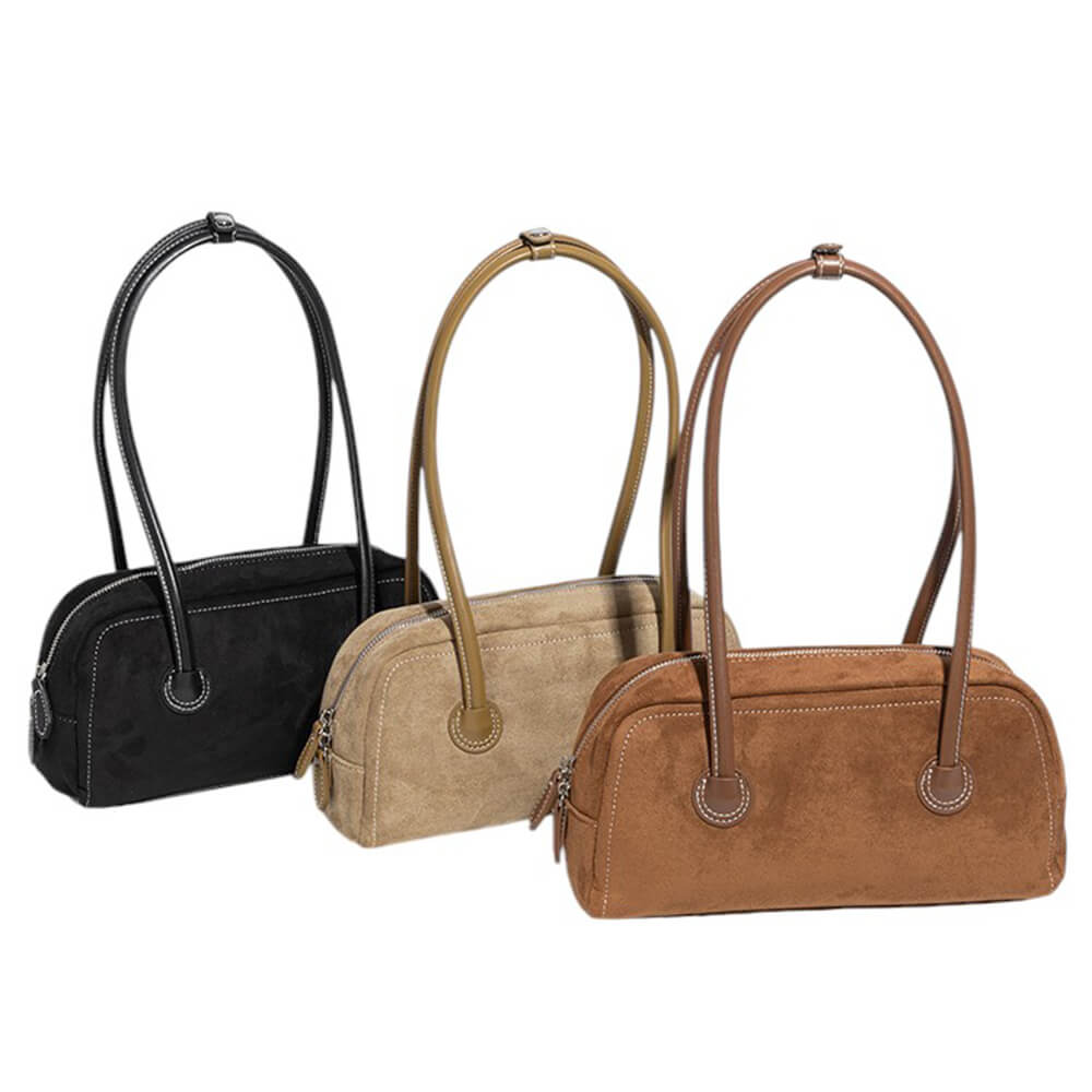 aesthetic suede boston bag boogzel clothing