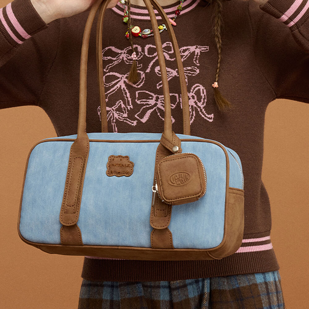 aesthetic suede bowling bag boogzel clothing