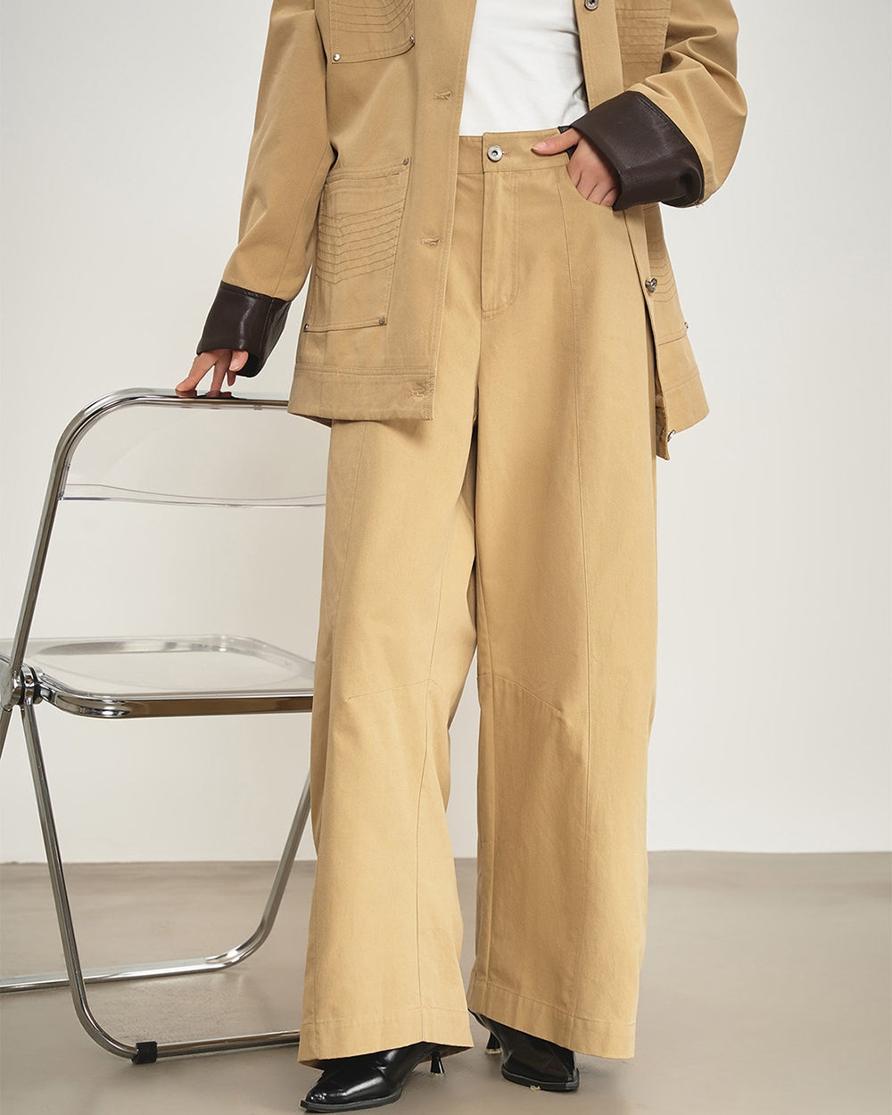 aesthetic beige denim pants boogzel clothing