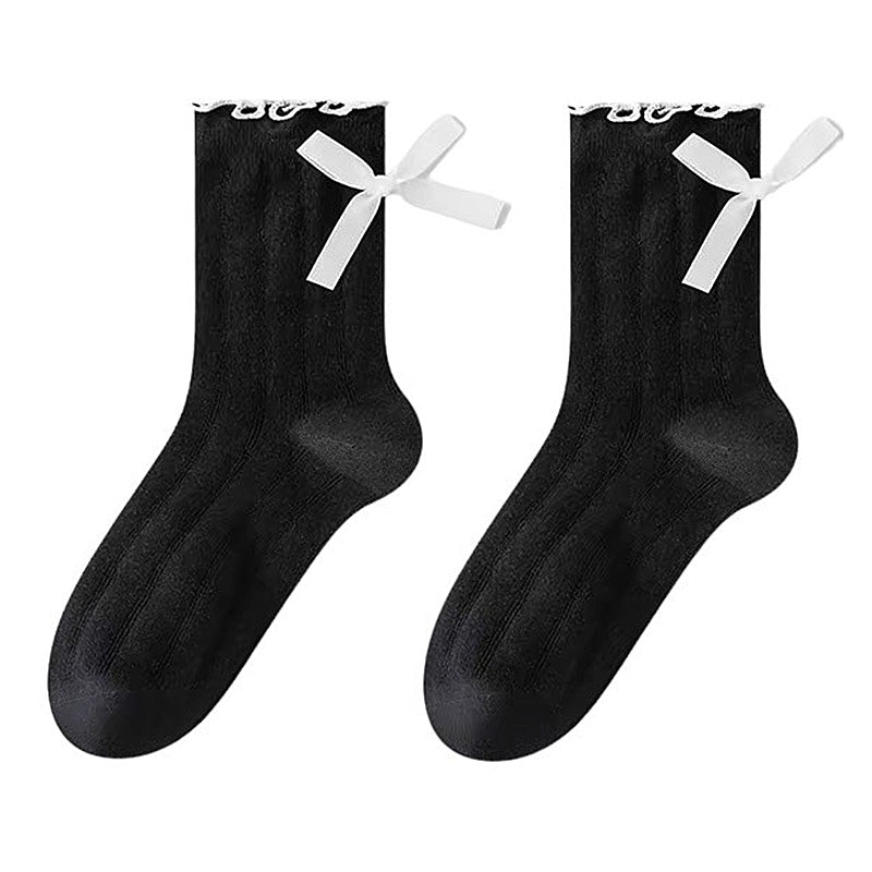 aesthetic bow ruffle socks boogzel clothing