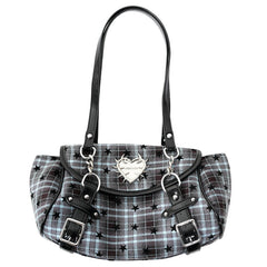 aesthetic grunge spiked heart plaid bag boogzel clothing