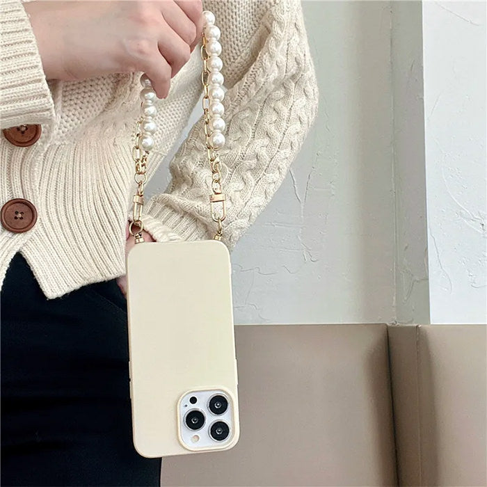 aesthetic pearl chain iphone case boogzel clothing