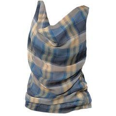 aesthetic plaid draped tank top boogzel clothing