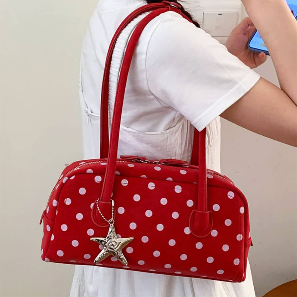 aesthetic polka dot shoulder bag boogzel clothing