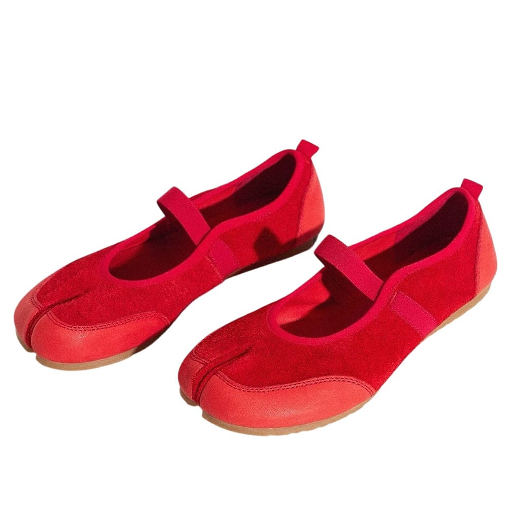 red tabi ballet flats boogzel clothing