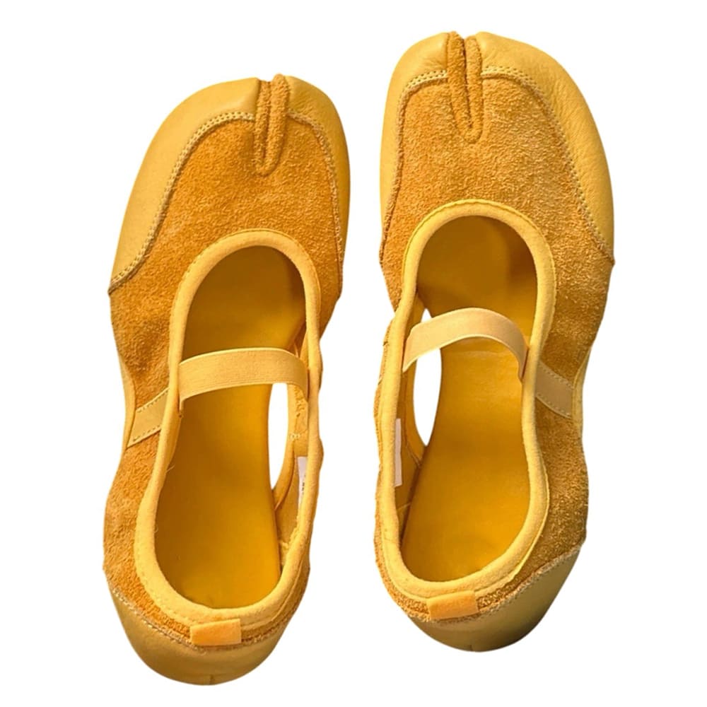 yellow tabi ballet flats boogzel clothing