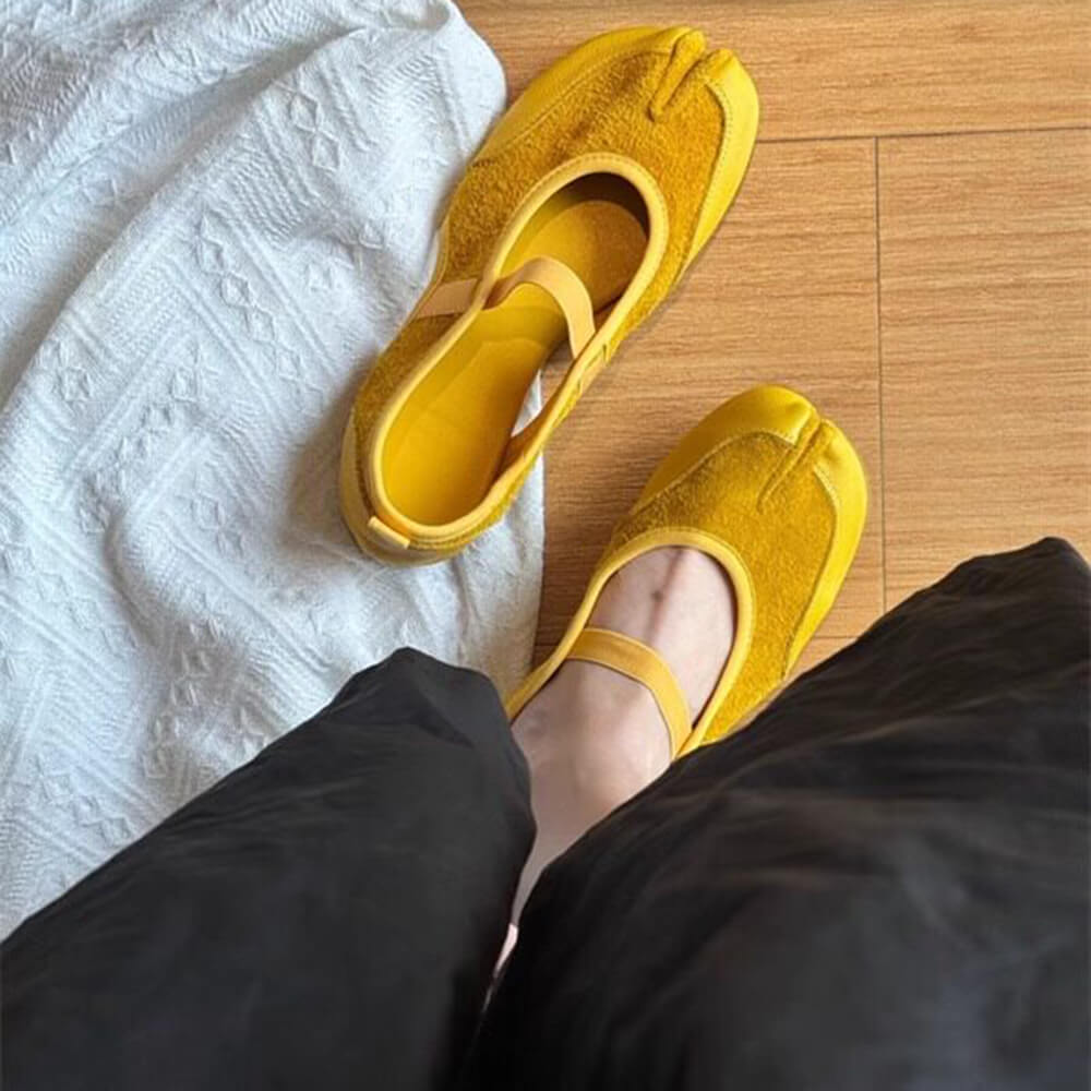 yellow tabi ballet flats boogzel clothing