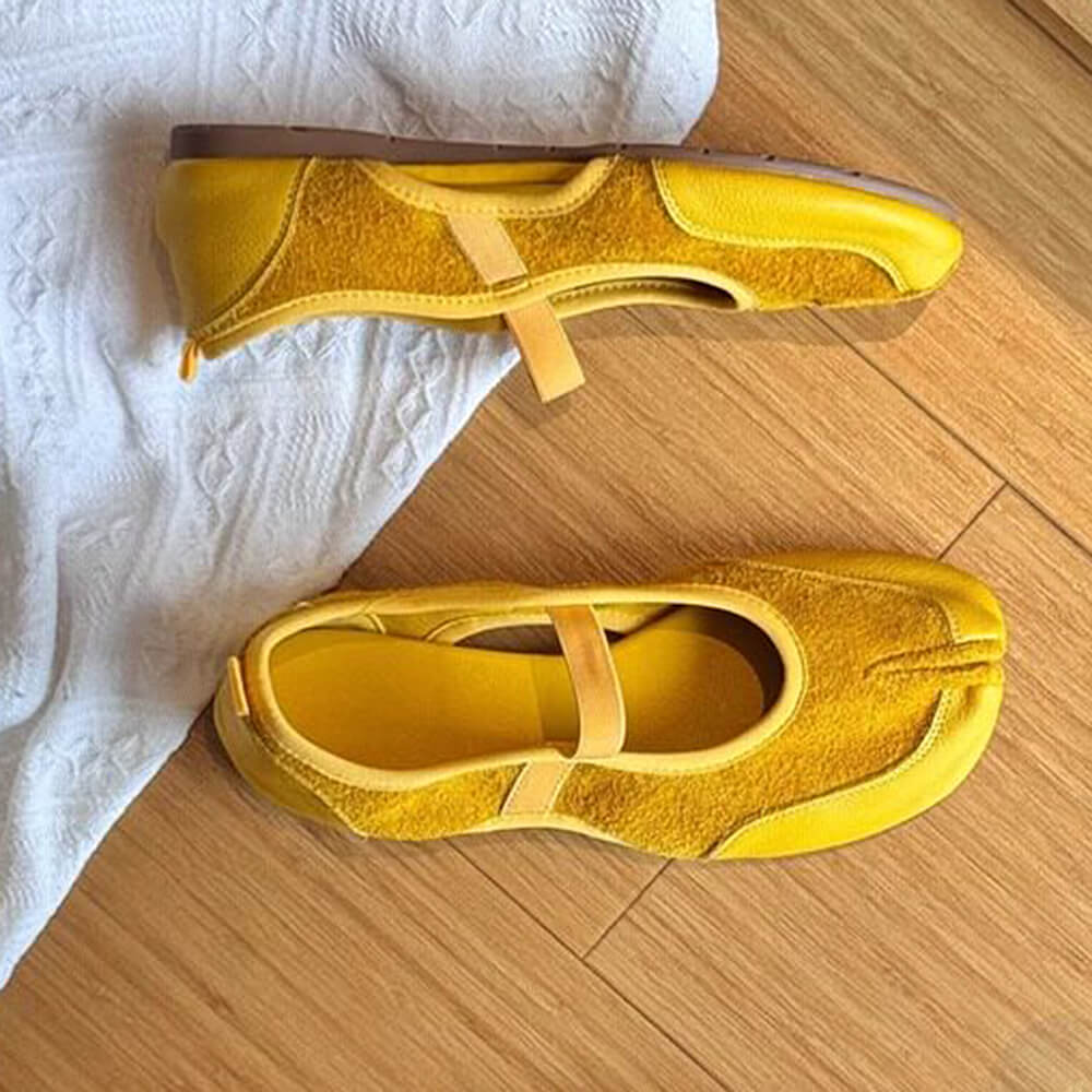 yellow tabi ballet flats boogzel clothing
