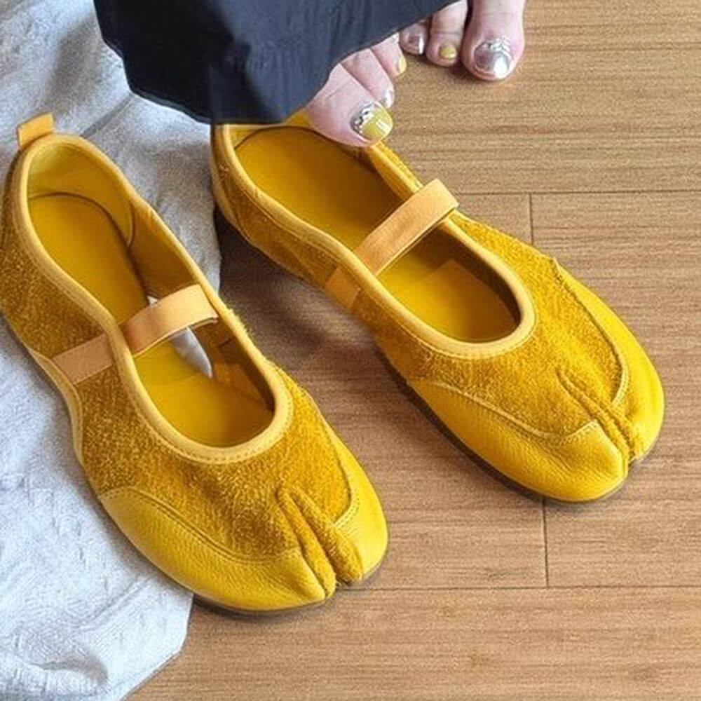 yellow tabi ballet flats boogzel clothing