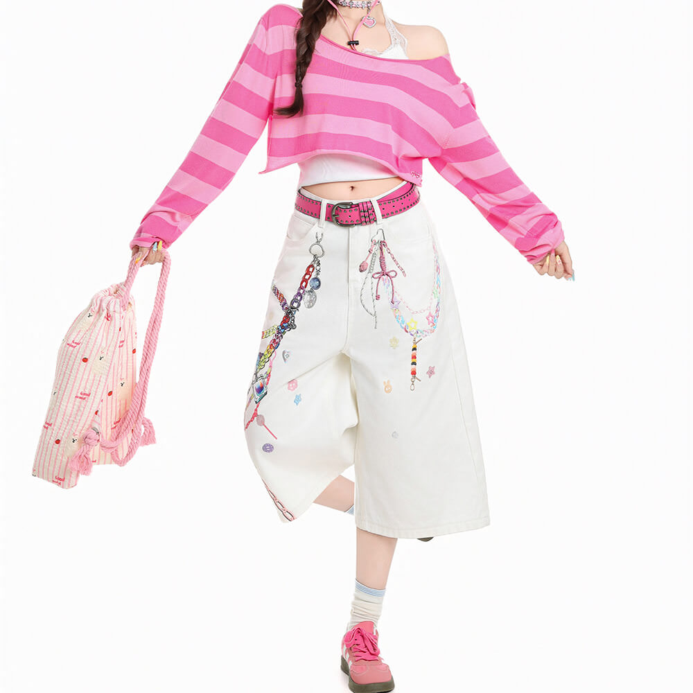 aesthetic striped long sleeve top boogzel clothing