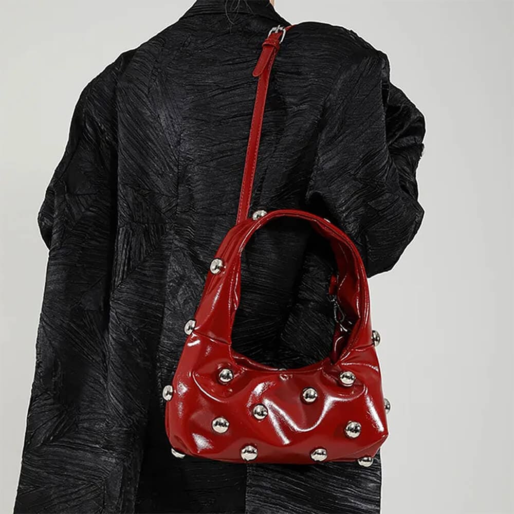 aesthetic studded shoulder bag boogzel clothing