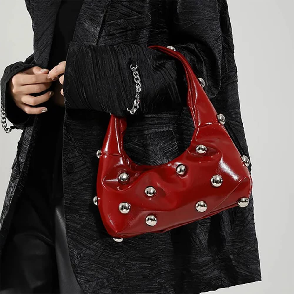 aesthetic studded shoulder bag boogzel clothing