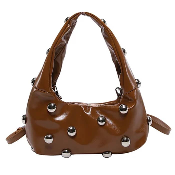 aesthetic studded shoulder bag boogzel clothing
