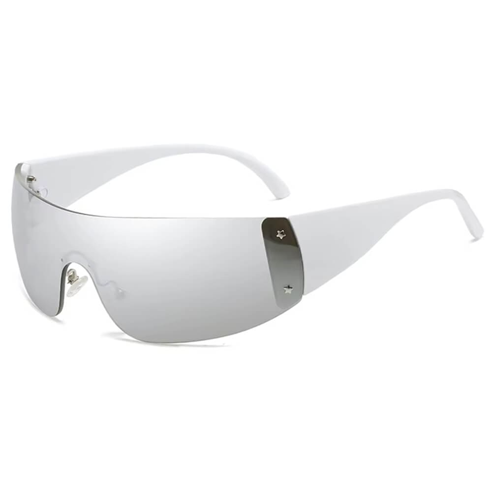 aesthetic white silver sunglasses boogzel clothing
