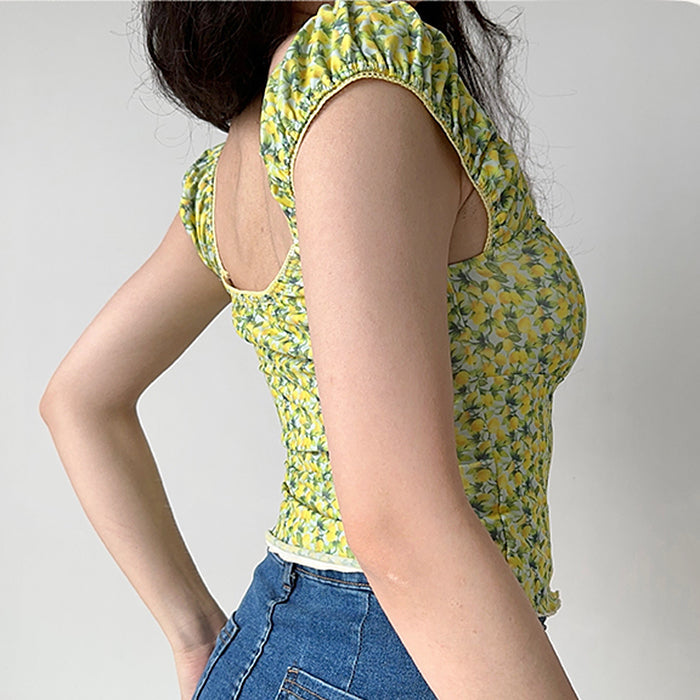 amalfi lemon cropped top boogzel clothing