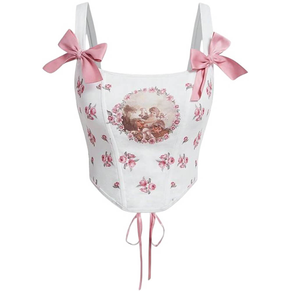 angelcore bow straps corset boogzel clothing