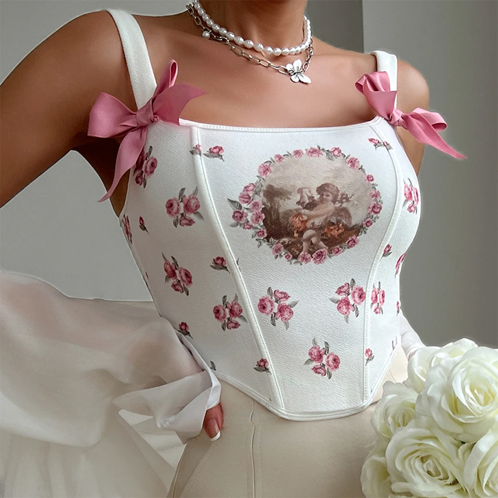angelcore bow straps corset boogzel clothing