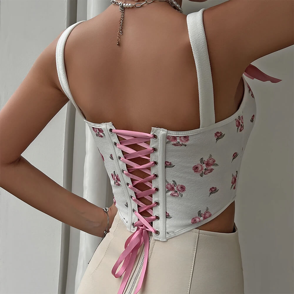 angelcore bow straps corset boogzel clothing