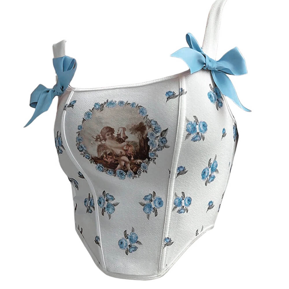 angelcore bow straps corset boogzel clothing