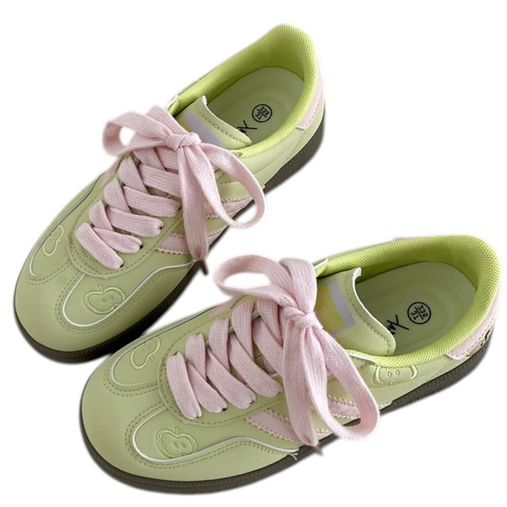 apple on toe green sneakers boogzel clothing