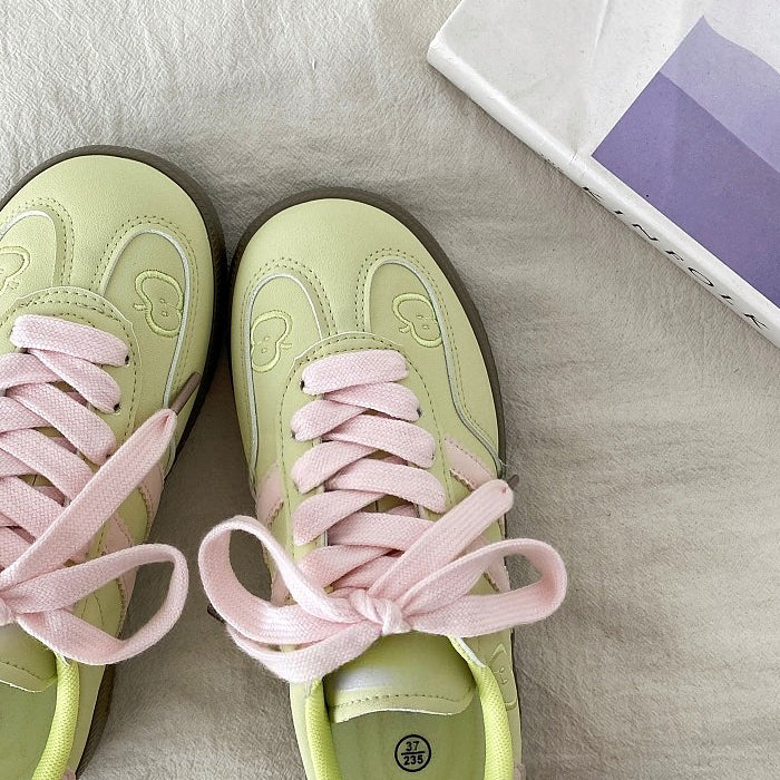 apple on toe green sneakers boogzel clothing