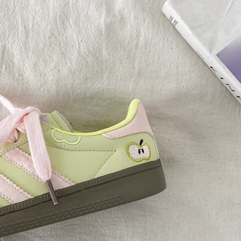 apple on toe green sneakers boogzel clothing