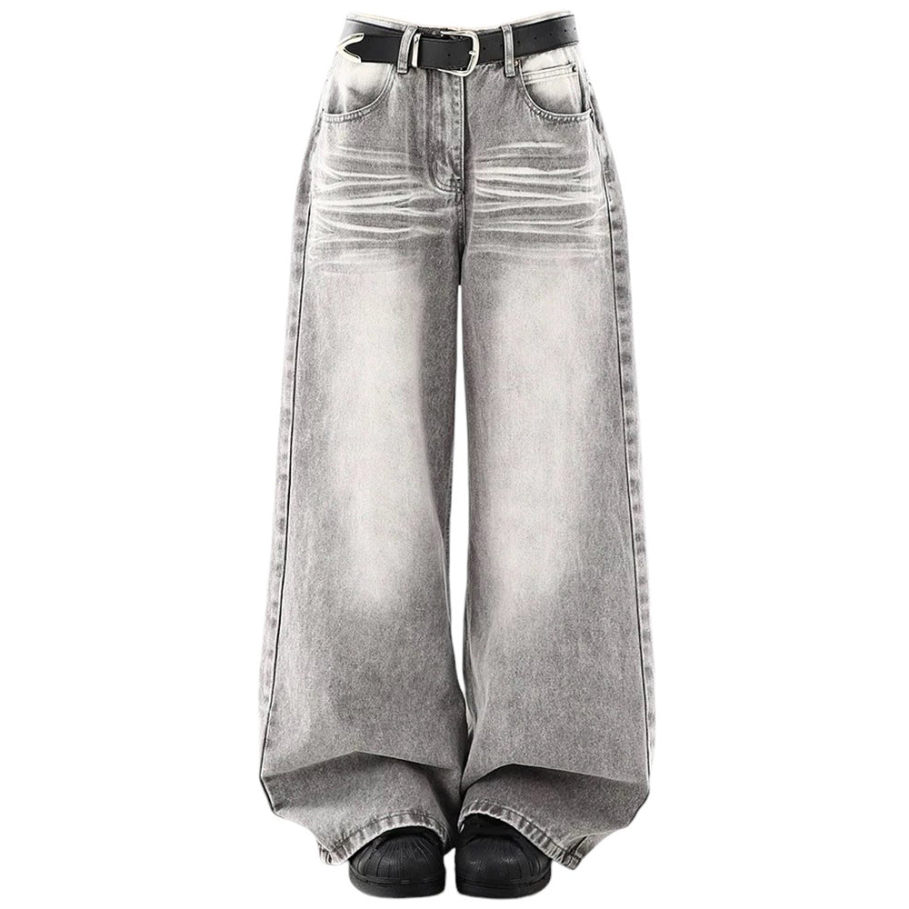 ash grey faded wide leg jeans boogzel clothing