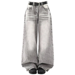 ash grey faded wide leg jeans boogzel clothing