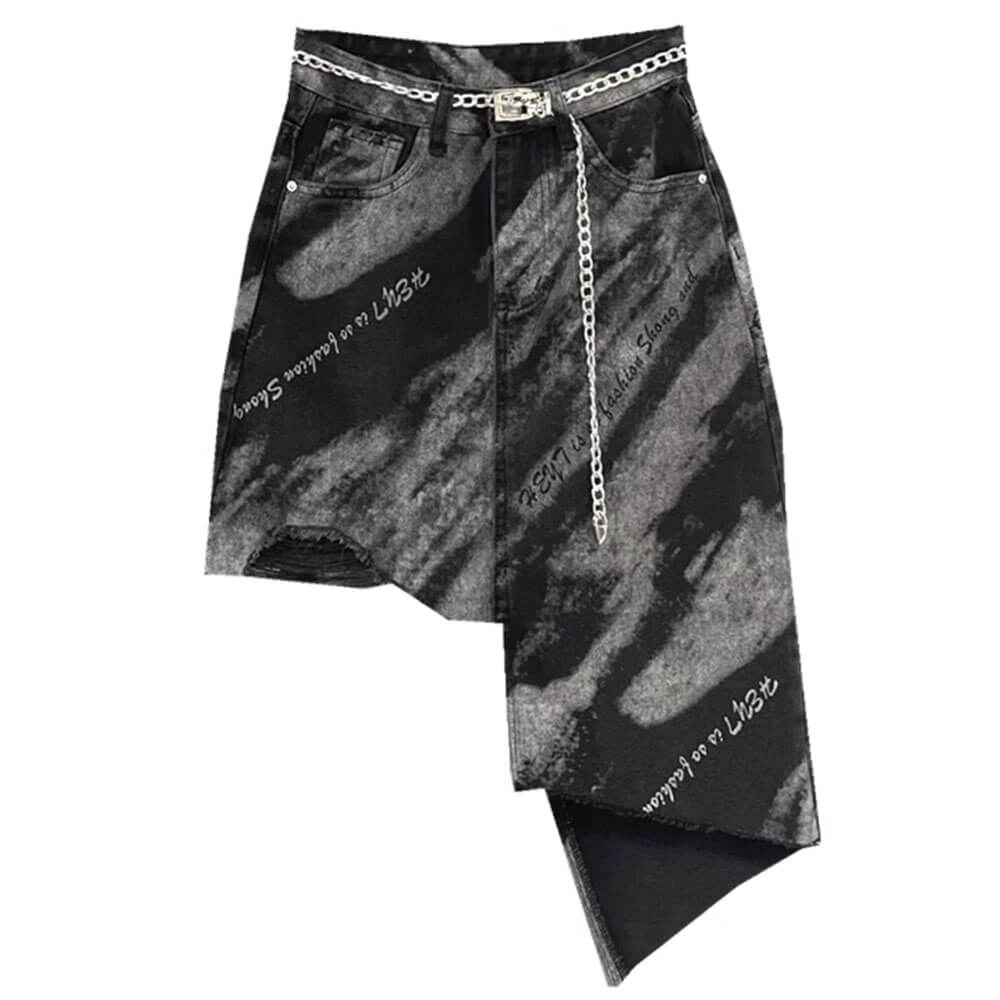 asymmetric denim skirt boogzel clothing