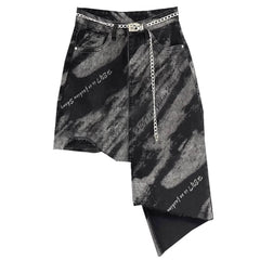 asymmetric denim skirt boogzel clothing