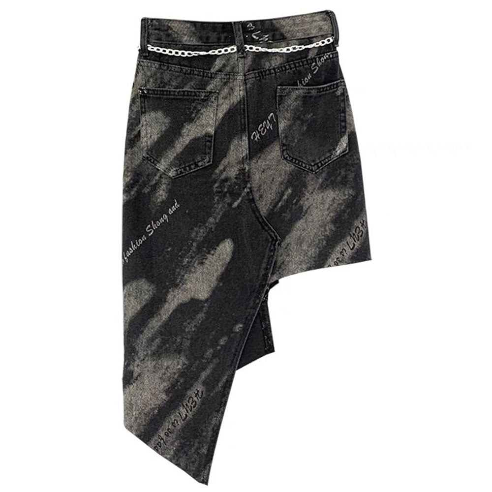 asymmetric denim skirt boogzel clothing