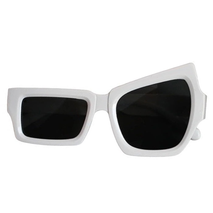 asymmetric white sunglasses boogzel clothing