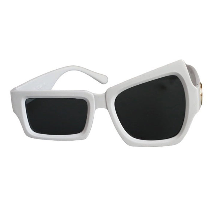 asymmetric white sunglasses boogzel clothing