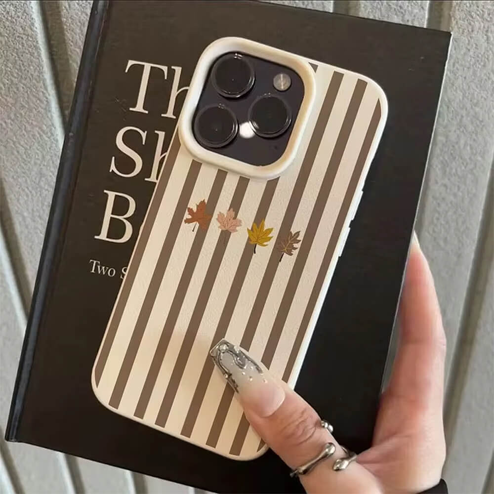 autumn leaves striped iphone case boogzel clothing