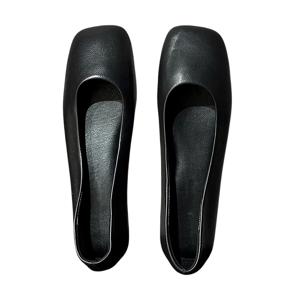 matte black square toe flats boogzel clothing