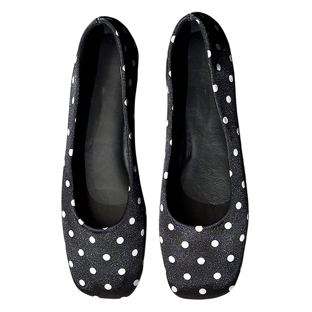 polka dot square toe flats boogzel clothing