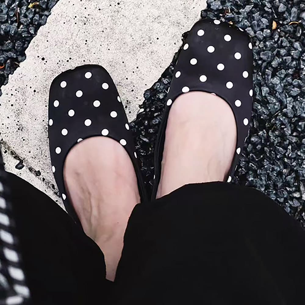 polka dot square toe flats boogzel clothing