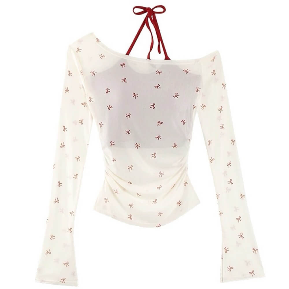 balletcore aesthetic bow mesh top boogzel clothing