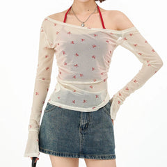 balletcore aesthetic bow mesh top boogzel clothing
