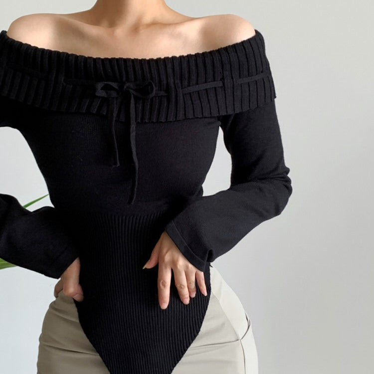Y2K Off-Shoulder Knit Top - Boogzel Clothing