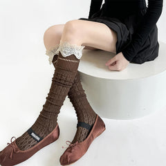ballet core ruffle knee socks boogzel clothing
