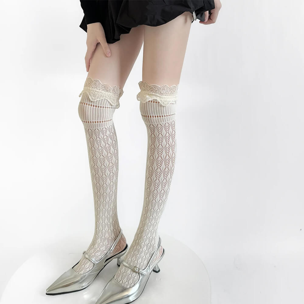 ballet core ruffle knee socks boogzel clothing
