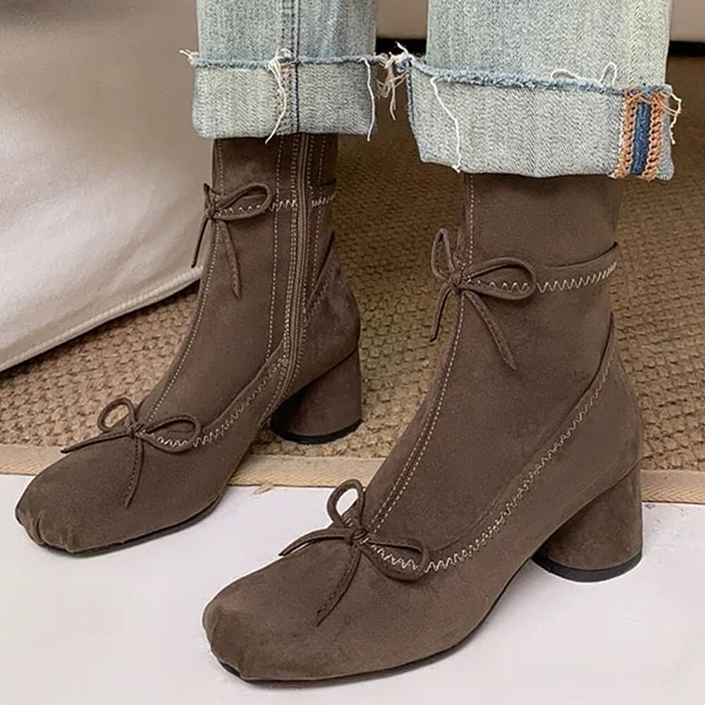 balletcore square toe ankle boots boogzel clothing