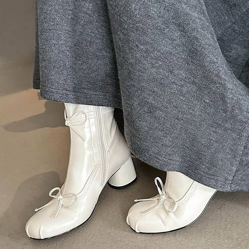 balletcore square toe ankle boots boogzel clothing