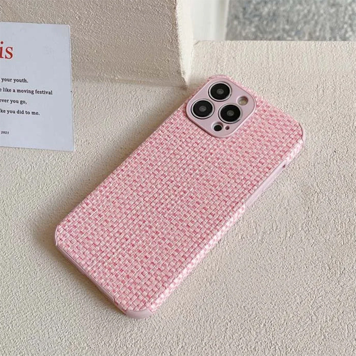 barbiecore tweed iphone case boogzel clothing