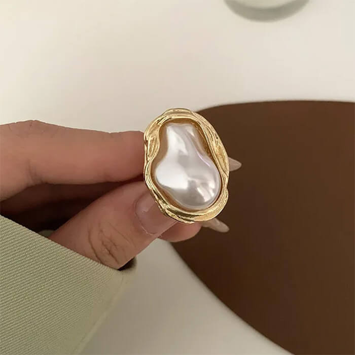baroque aesthetic pearl ring boogzel clothing