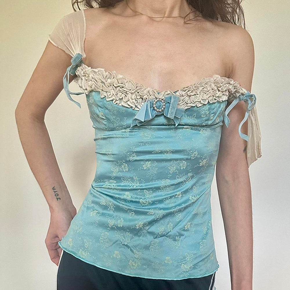 baroque aesthetic satin top boogzel clothing