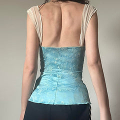 baroque aesthetic satin top boogzel clothing