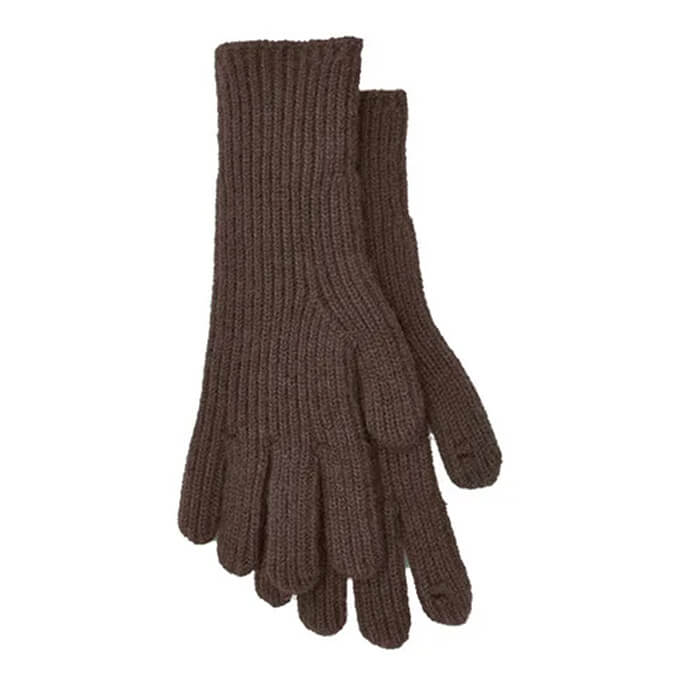 brown ribbed knit gloves boogzel clothing